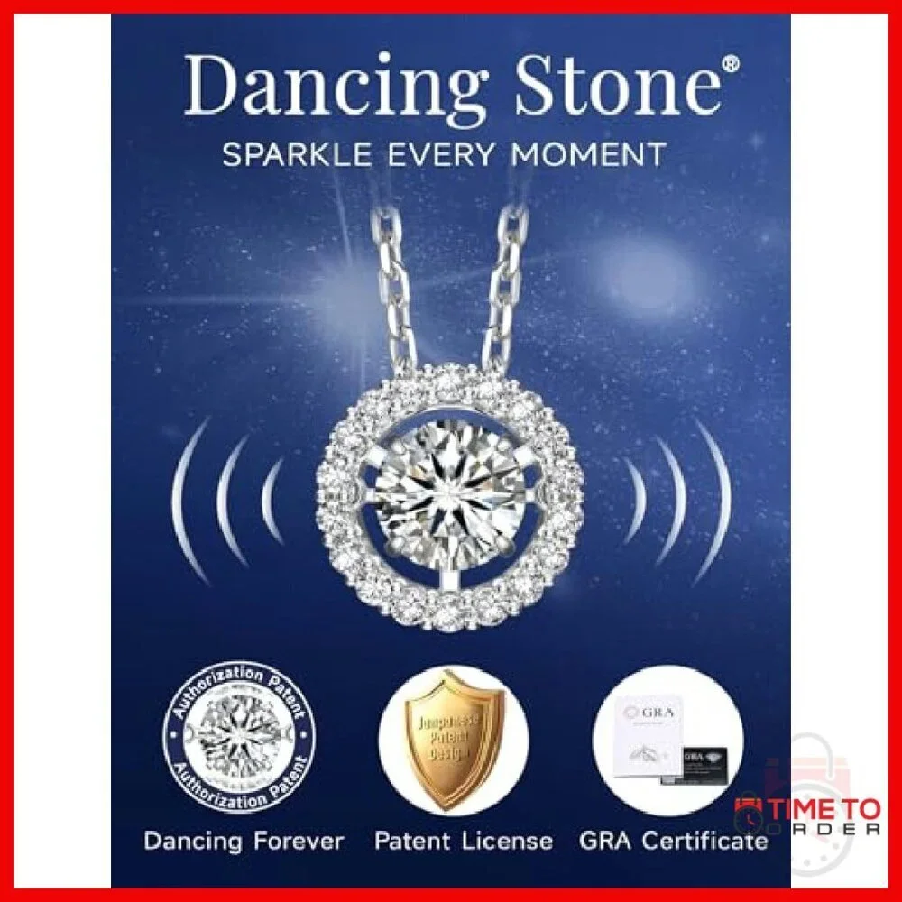 1 Carat Moissanite Floating Necklace 925 Sterling Silver Pendant Gift
